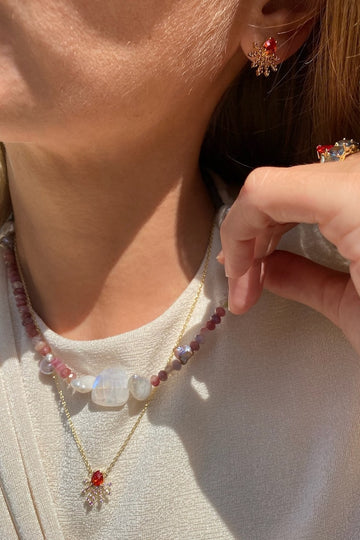 CRYSTALINE NECKLACE- FIRECRAKER ORANGE